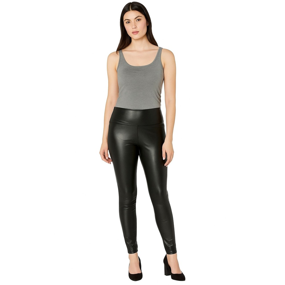 Tinsel Petite Faux Leather Leggings Black High Rise Pull-On Slim Fit Pants PL
